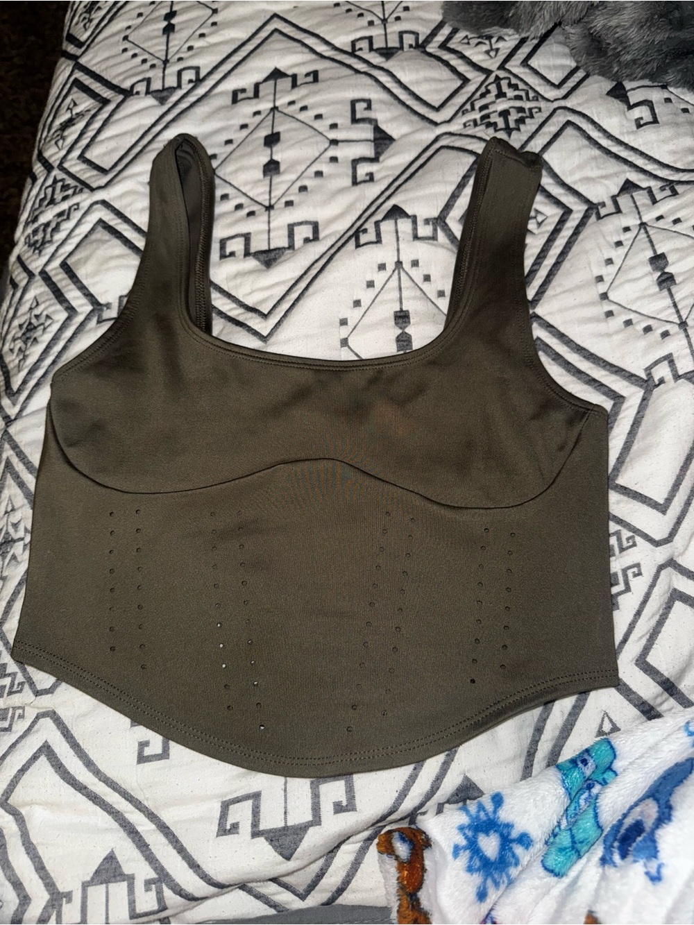 Victoria's Secret Olive Ribbed Crop Tank Top